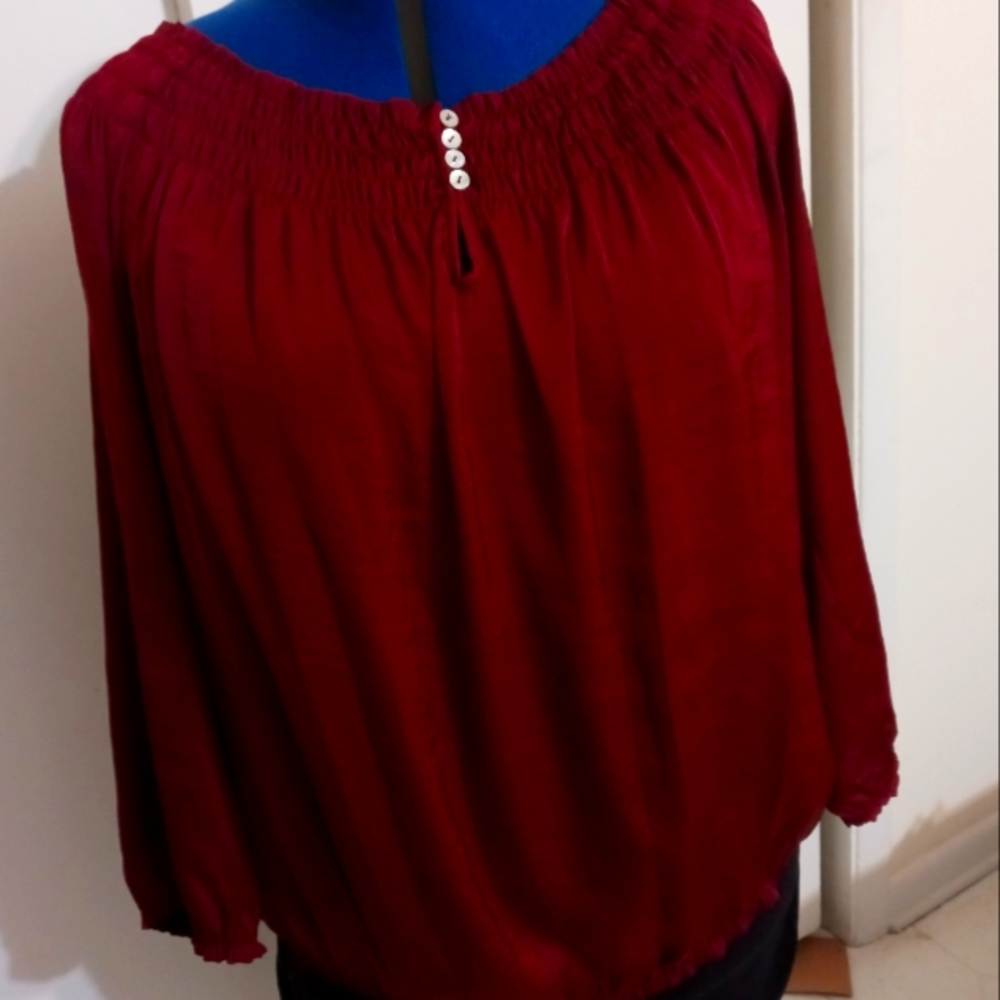 Silk Boho Peasant Blouse size 3X